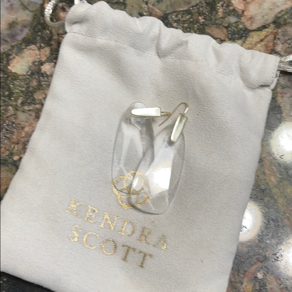 Kendra Scott gold crystal clear drop earrings